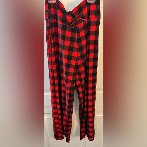 New! Soft Pajama Lounge Pants Red and Black Buffalo Plaid Size Extra Lar… - Picture 1 of 5